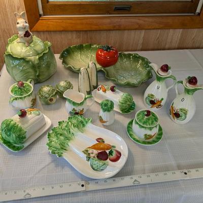 Combo of Lefton and Metlox Celery Ceramics Dishware