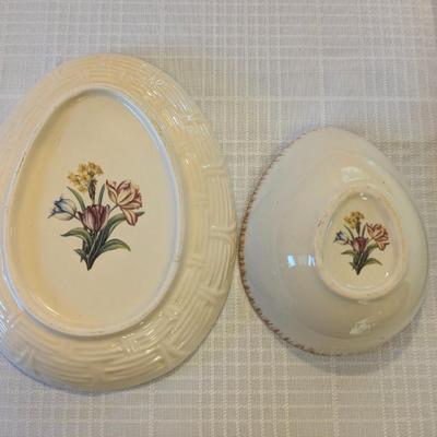 Easter (?) Dinnerware Lot - Egg Shaped, Tulips