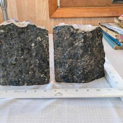 Huge Amethyst Cluster Geode Bookends