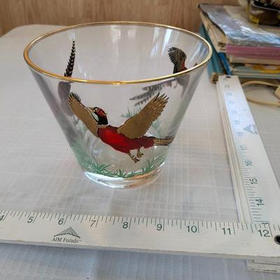 Vintage Hazel Atlas Pheasants Glass Bowl