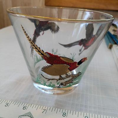 Vintage Hazel Atlas Pheasants Glass Bowl
