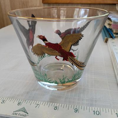 Vintage Hazel Atlas Pheasants Glass Bowl