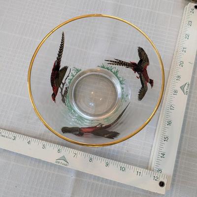 Vintage Hazel Atlas Pheasants Glass Bowl