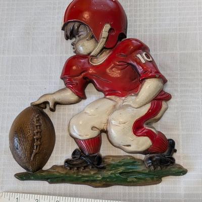 Vintage 1970's Sexton Football Player Wall Hanging