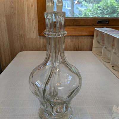 Vintage FAIT MAIN France 4 CHAMBER GLASS, W/ Label