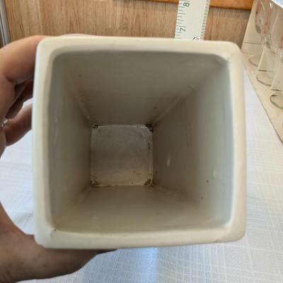 1950s Floraline McCoy White Square Vase #446