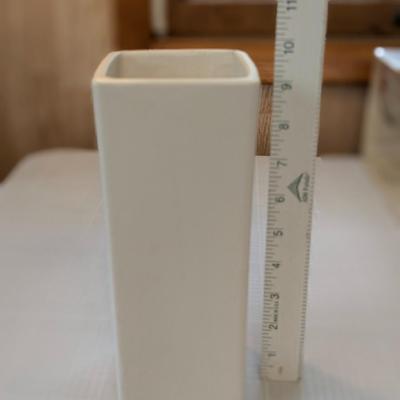 1950s Floraline McCoy White Square Vase #446