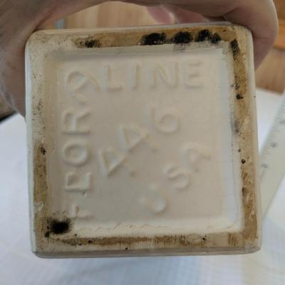 1950s Floraline McCoy White Square Vase #446