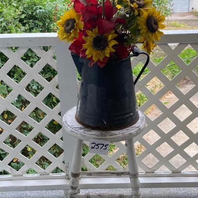 Vintage Coffee Pot and Stool