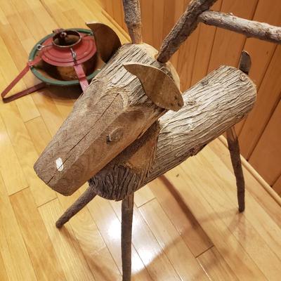 Rustic Handmade Reindeer, Xmas Tree Stand, Skirt & More (LLR-KD)