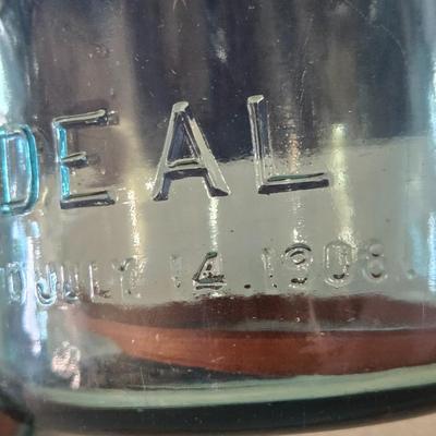 (2) 7" Blue Hinged Lid Ball Jars