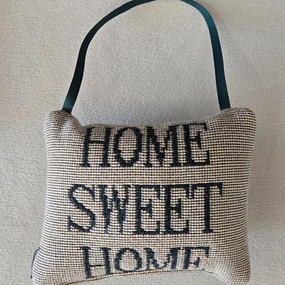 Wall Tile with Hook and Home Sweet Home Pillow