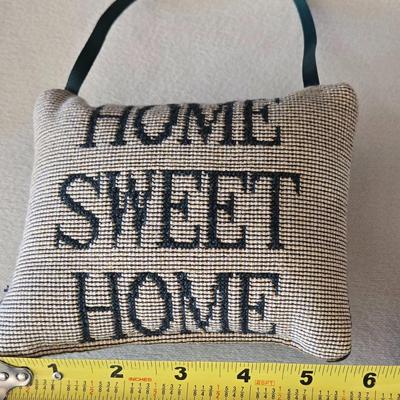 Wall Tile with Hook and Home Sweet Home Pillow