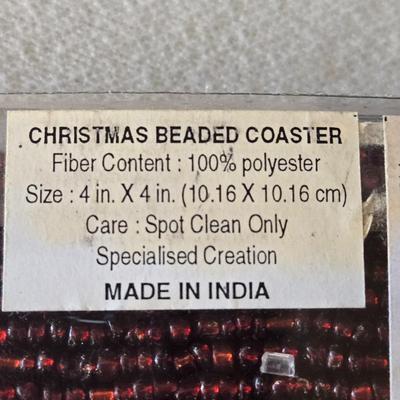 Wine Bottle Coaster & New Red Beaded Coasters