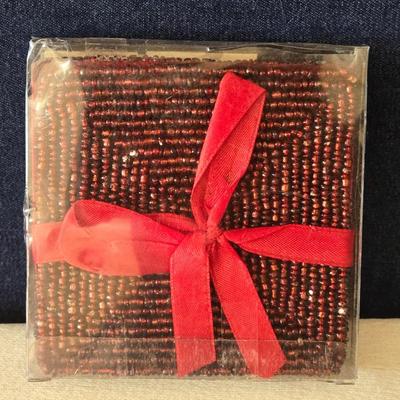 Wine Bottle Coaster & New Red Beaded Coasters