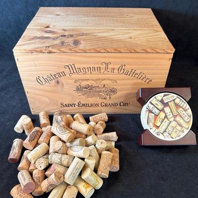 Lot 136. Wine Crate, Corks & Coasters