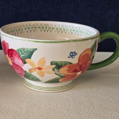 Colorful Mugs and Saucer
