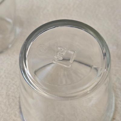 Glass Butter Dish and Small Glasses