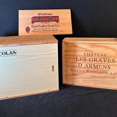 Lot 137. Wine Boxes & wood piece
