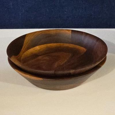 Burl Walnut Wood Salad Bowls and Utensils