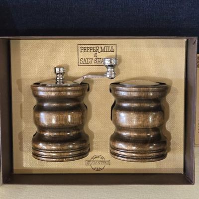 Vintage Thompson Pepper Mill and Salt Shaker