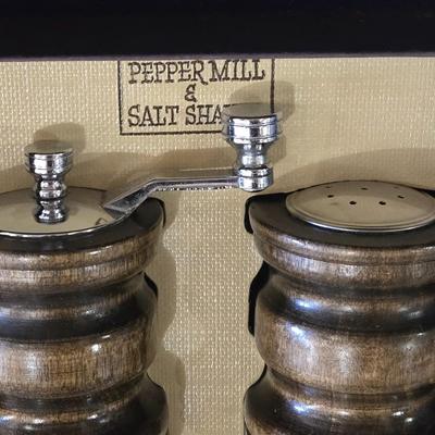 Vintage Thompson Pepper Mill and Salt Shaker