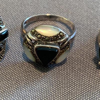 THREE Sterling Estate Rings