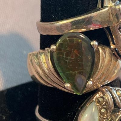 THREE Sterling Estate Rings