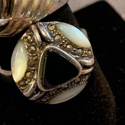 THREE Sterling Estate Rings