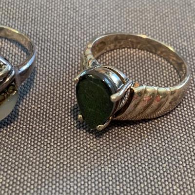 THREE Sterling Estate Rings