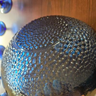 PFALTZGRAFF Wine Glasses and Blue Hobnail Bowl