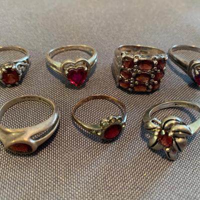 Large Lot of Sterling Estate Rings