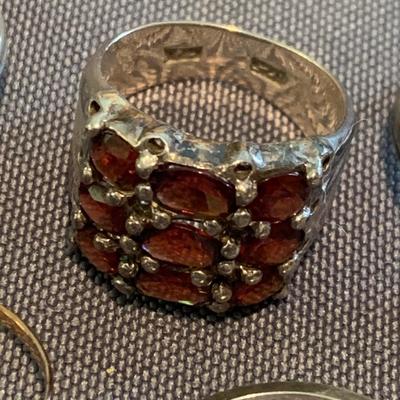 Large Lot of Sterling Estate Rings