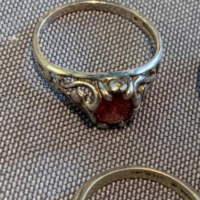 Large Lot of Sterling Estate Rings
