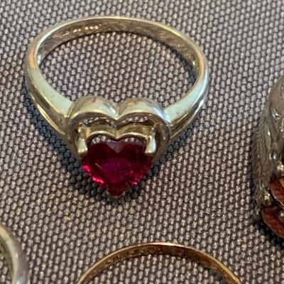 Large Lot of Sterling Estate Rings
