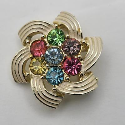 Vintage Sarah Coventry Pastel Clip Earrings & Pin Set