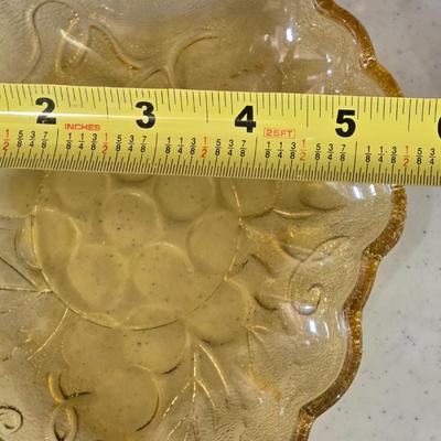 Carnival Glass Yellow Grape Dish and Bird Salt & Pepper Shakers