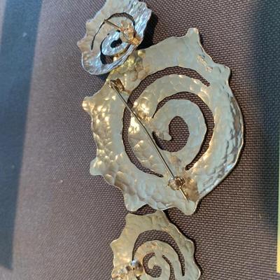 London Hallmarked Sterling Brooch & Matching Earrings