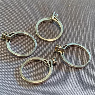 FOUR Matching Sterling Estate Rings Size 7