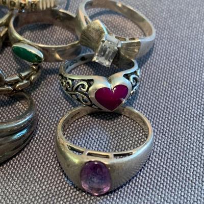 Large Lot Sterling Estate Rings
