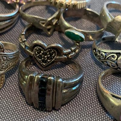Large Lot Sterling Estate Rings