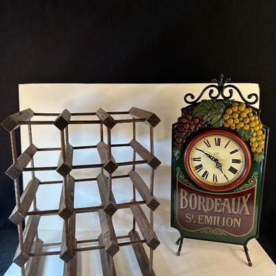 Lot 148. Wine Rack & Clock