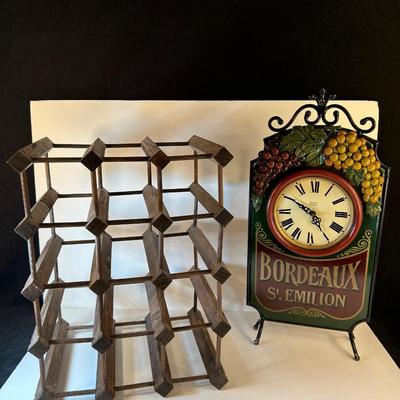 Lot 148. Wine Rack & Clock