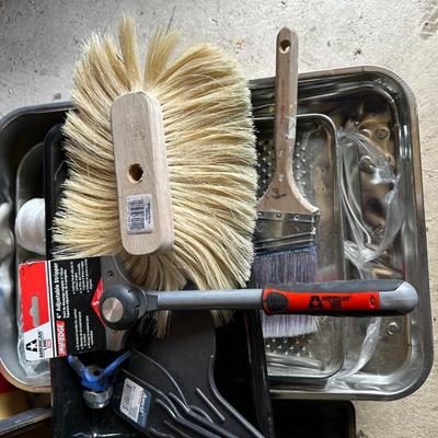 CIRCULAR SAW, SOCKETS AND WRENCHES PLUS HOUSE PAINTING SUPPLIES