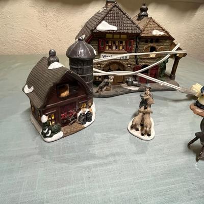 Lot 509 Lighted western village pieces