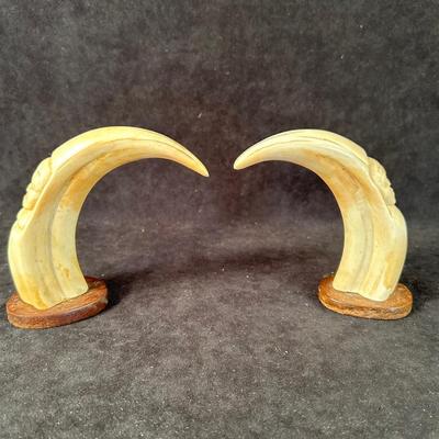 Lot 158. Hand Carved Tusks