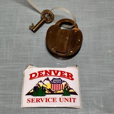 Lot 560 UPRR Padlock & sticker