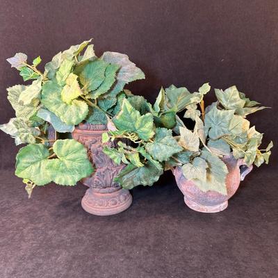 Lot 171. Clay Planters with Silk Greenery