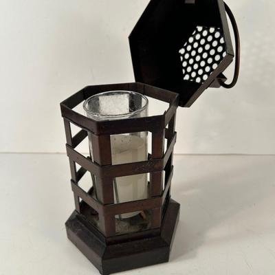 Lot 176. Metal Birdhouse & Candleholder