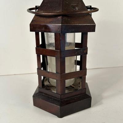 Lot 176. Metal Birdhouse & Candleholder